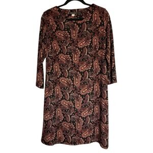 Tommy Hilfiger Black and Brown Paisley Mini Dress